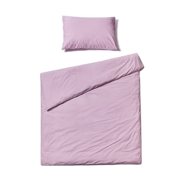 Sivkasto vijolična bombažna posteljnina Le Bonom, 140 x 200 cm