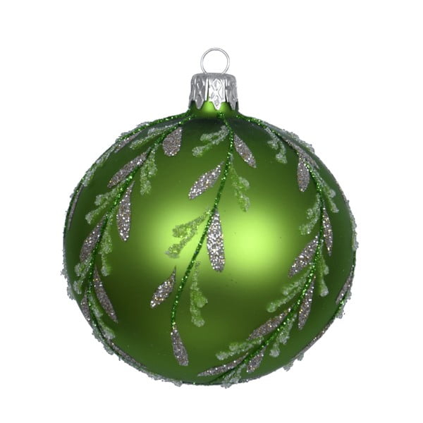 Komplet 3 zelenih steklenih božičnih okraskov Ego Dekor Forest