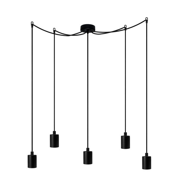 Črna viseča svetilka s petimi žarnicami Bulb Attack Cero Basic