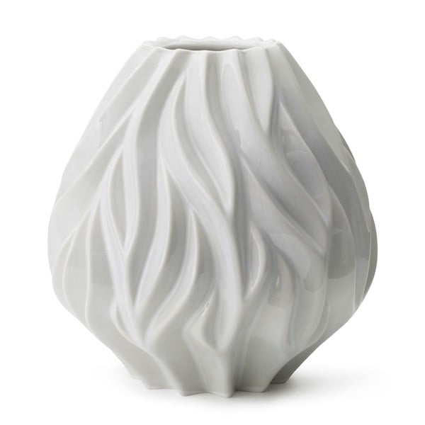 Bela porcelansta vaza Morsø Flame, višina 23 cm