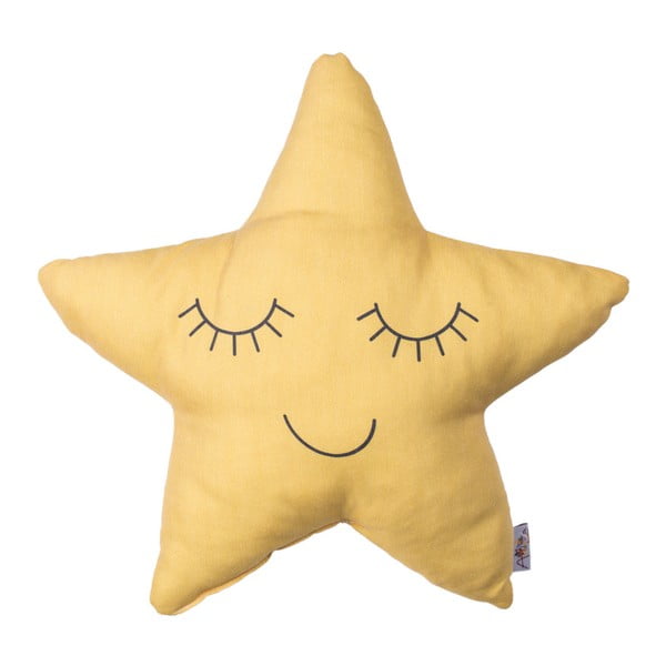 Rumena otroška okrasna blazina Mike & Co. NEW YORK PillowToy Star, 35 x 35 cm
