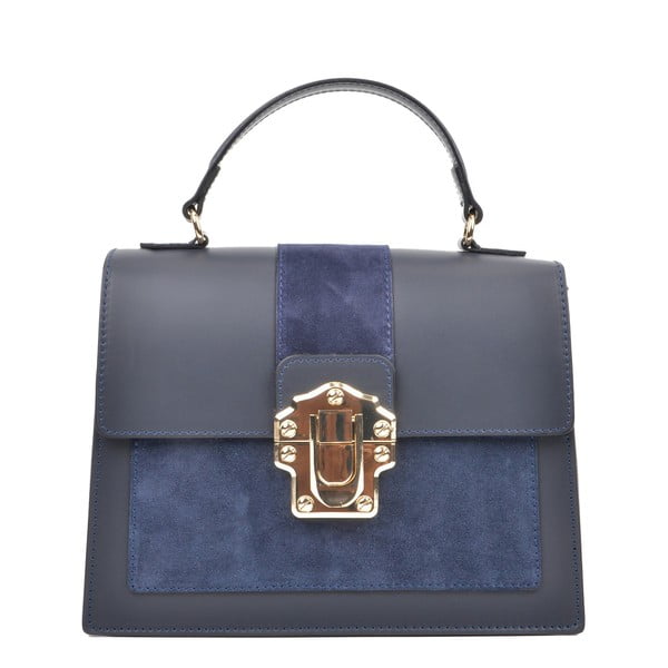 Temno modra usnjena torbica Isabella Rhea, 22 x 27 cm