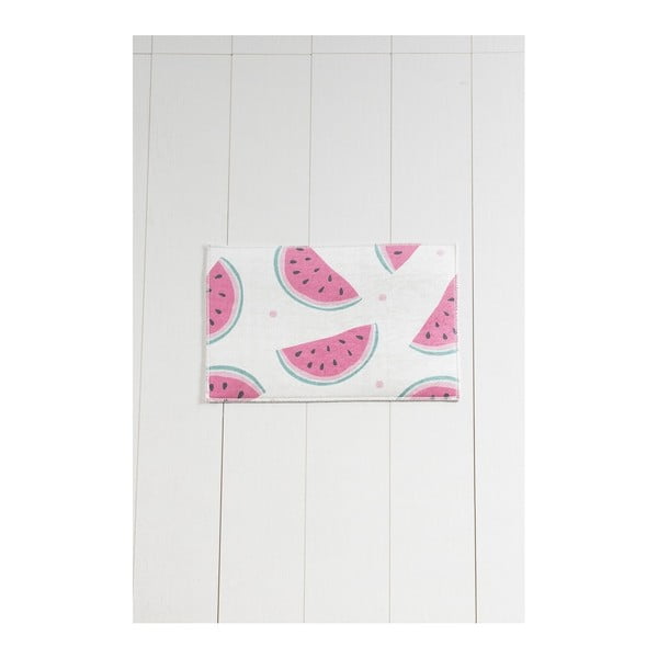 Belo- rožnata kopalniška preproga Tropica Watermelon, 60 x 40 cm