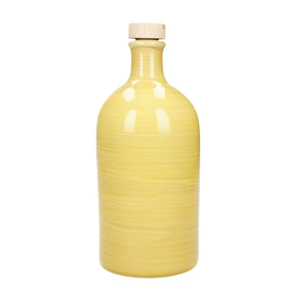 Rumena keramična steklenička za olje Brandani Maiolica, 500 ml