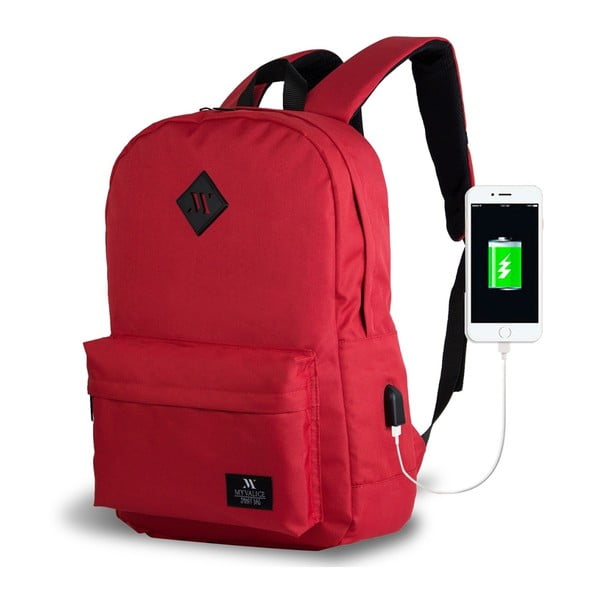 Rdeč nahrbtnik z USB priključkom My Valice SPECTA Smart Bag