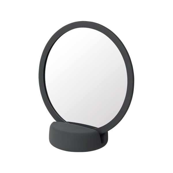 Sivo-črno namizno kozmertično ogledalo Blomus, višina 18,5 cm