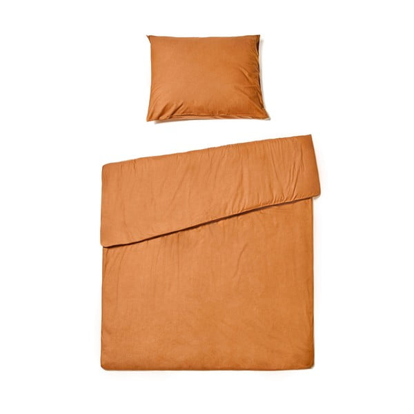 Terakota oranžna bombažna posteljnina Le Bonom, 140 x 200 cm