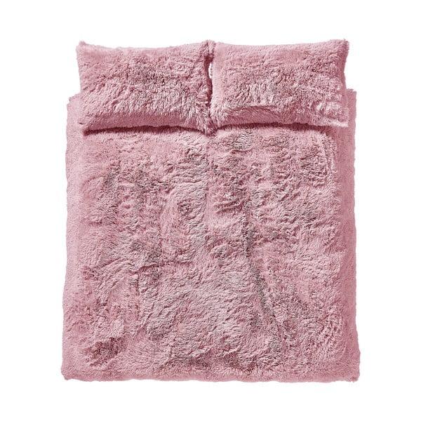 Rožnata posteljnina iz mikropliša Catherine Lansfield Cuddly, 135 x 200 cm