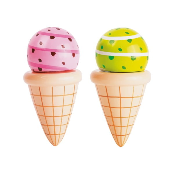 Komplet 2 lesenih sladolednih kornetov za otroke Legler Cream Cone