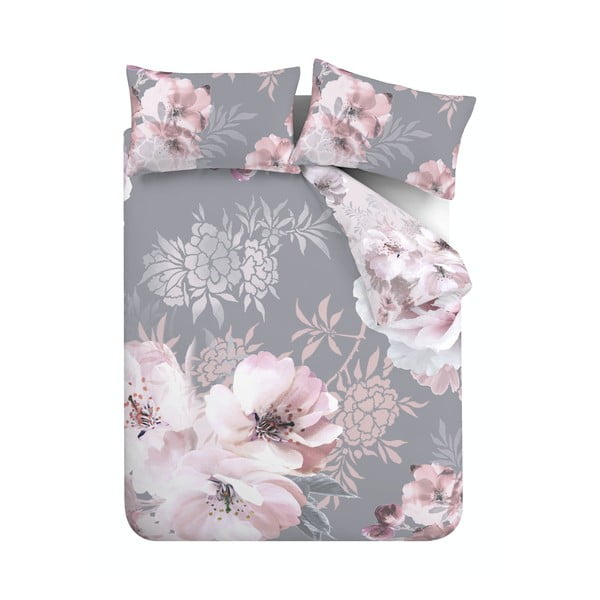 Siva posteljnina Catherine Lansfield Dramatic Floral, 200 x 200 cm