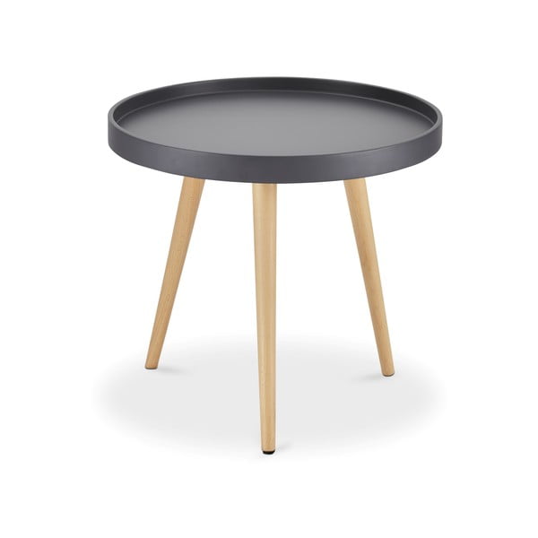 Siva stranska mizica z nogami iz bukovega lesaFurnhouse Opus, Ø 50 cm
