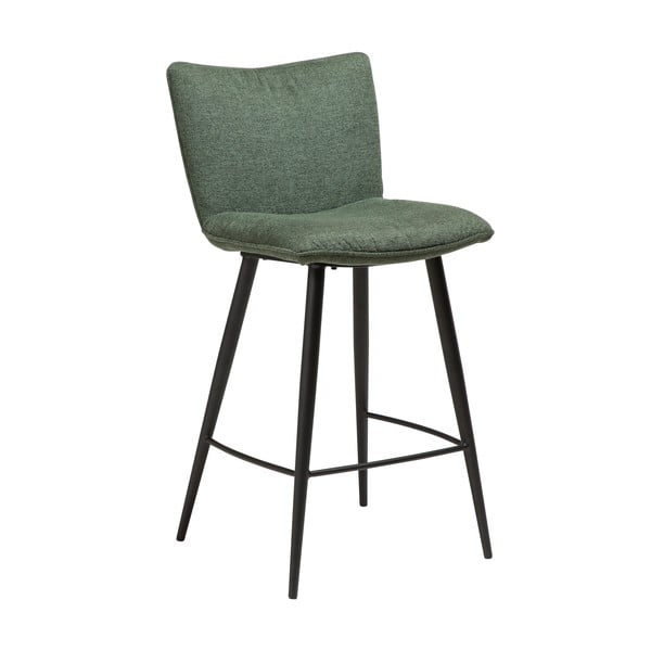 Zelen barski stol z jeklenim podnožjem DAN-FORM Join, višina 93 cm