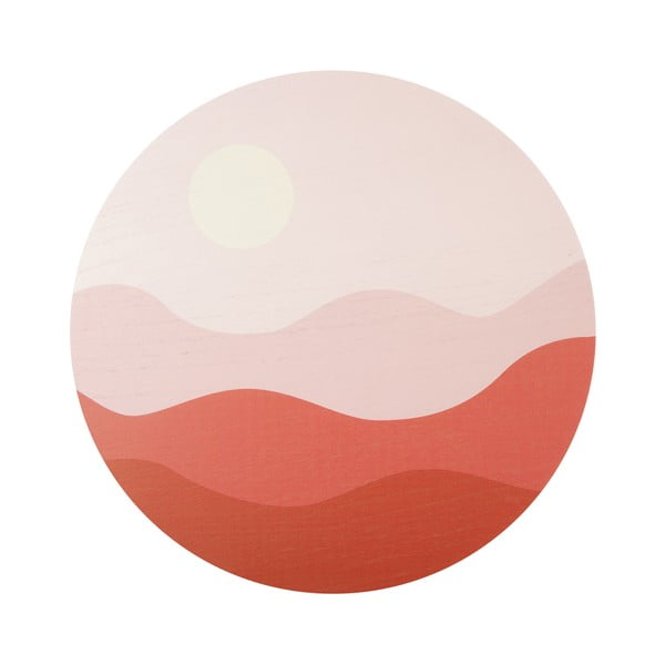 Roza-rdeča stenska slika PT LIVING Pink Sunset, ø 40 cm