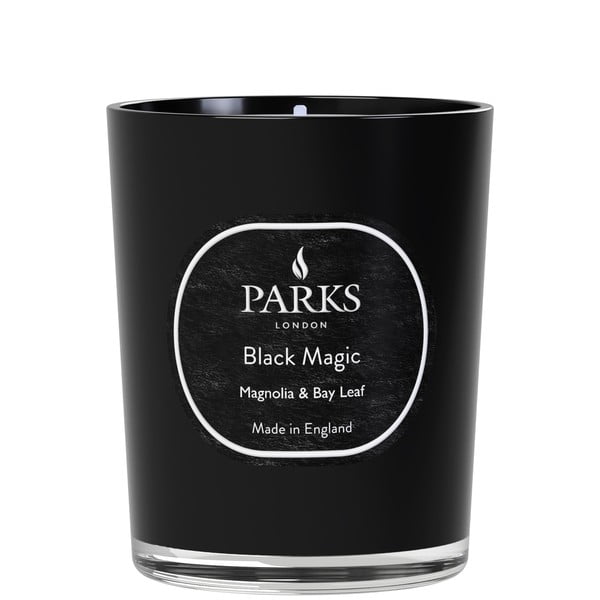 Sveča z vonjem magnolije in lovorjevega lista Parks Candles London Black Magic, čas gorenja 45 h