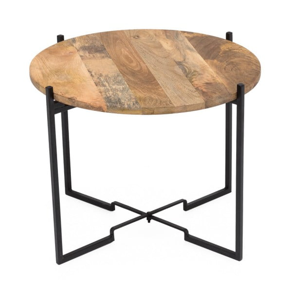 Kavna kavna mizica z železno konstrukcijo WOOX LIVING Fera, ⌀ 53 cm