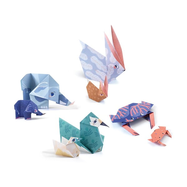 Komplet 24 papirjev za origami z navodili Djeco Family