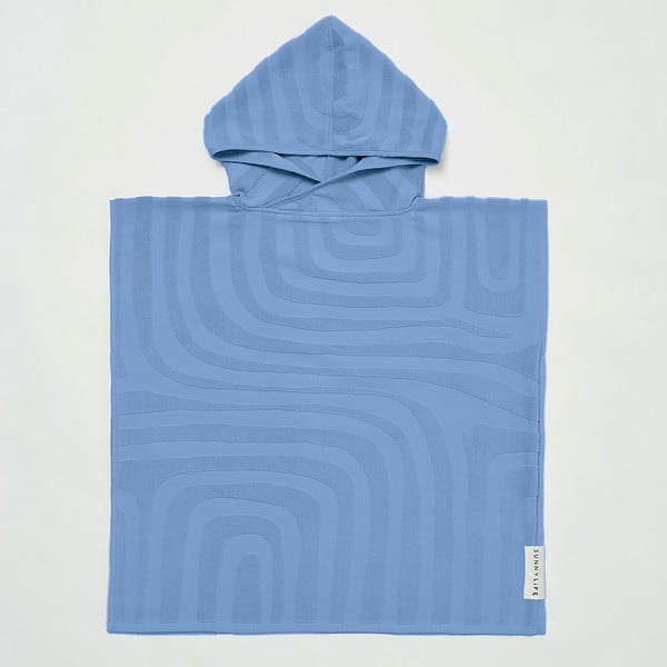 Modra otroška brisača za plažo s kapuco Sunnylife Terry, stara 6-9 let