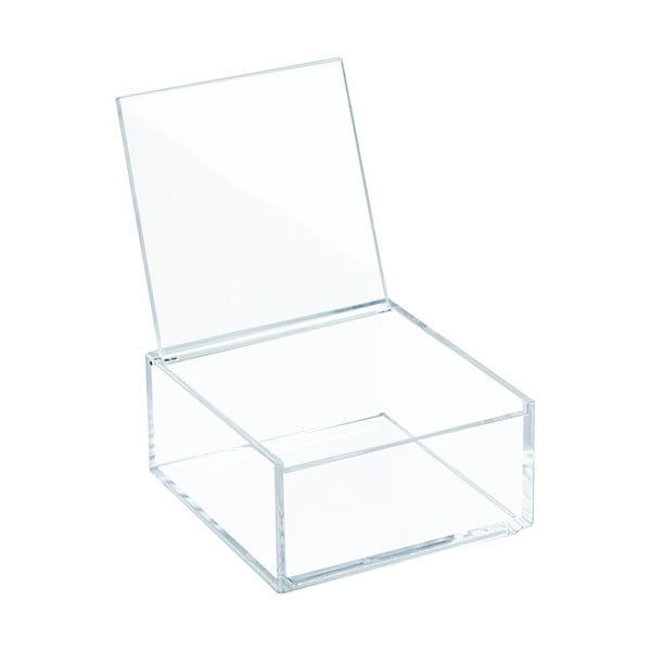 Prozorna zložljiva škatla s pokrovom iDesign Clarity, 10 x 10 cm