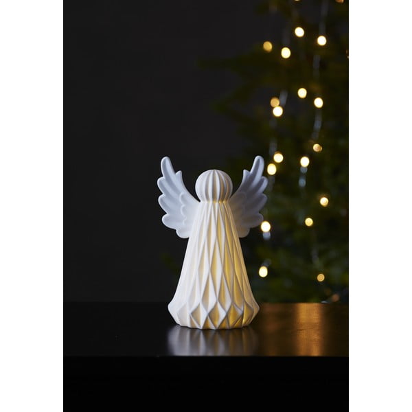 Bela keramična LED božična svetlobna dekoracija Star Trading Vinter, višina 18 cm