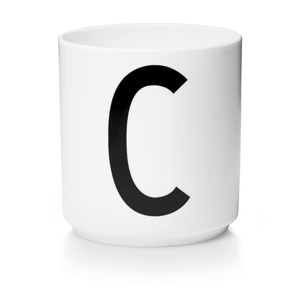 Bel porcelanast lonček Design Letters Personal C