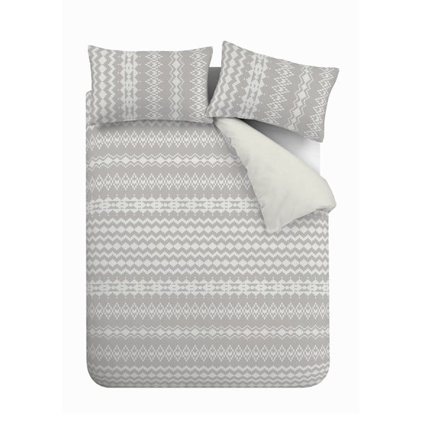 Siva mikroplišasta posteljnina Catherine Lansfield Alpine Fleece, 200 x 200 cm