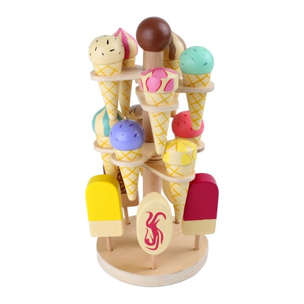 Komplet lesenih igračk za sladoled s stojalom Legler Ice Stand