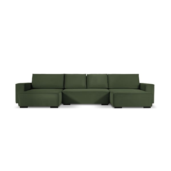 Zelena raztegljiva sedežna garnitura v U obliki Mazzini Sofas Azalea