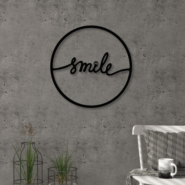 Kovinska stenska dekoracija Smile, ⌀ 40 cm