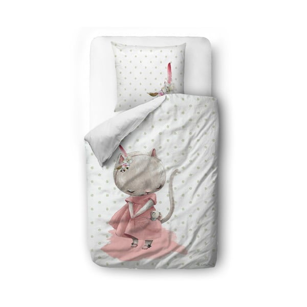 Bombažna posteljnina za dojenčke Mr. Little Fox Mouse, 100 x 130 cm