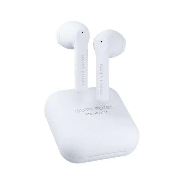 Bele brezžične slušalke Happy Plugs Air 1 Go