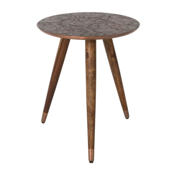 Stranska mizica v bakreni barvi Dutchbone Bast, ⌀ 40 cm