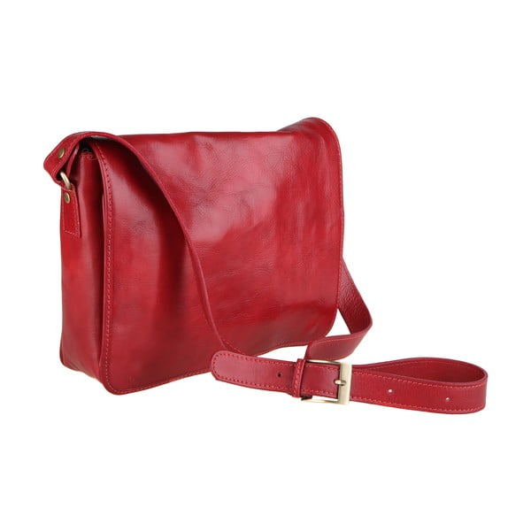 Rdeča usnjena torbica Chicca Borse Norma