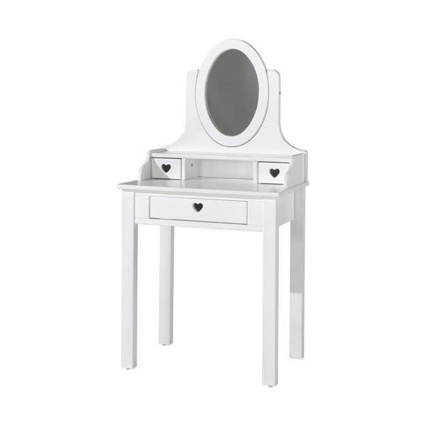 Bela toaletna mizica Vipack Amori, višina 136 cm