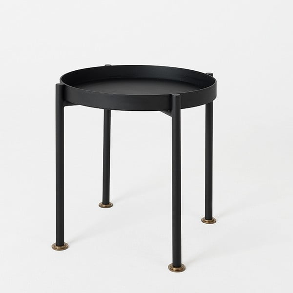 Črna stranska mizica Custom Form Hanna, ⌀ 40 cm
