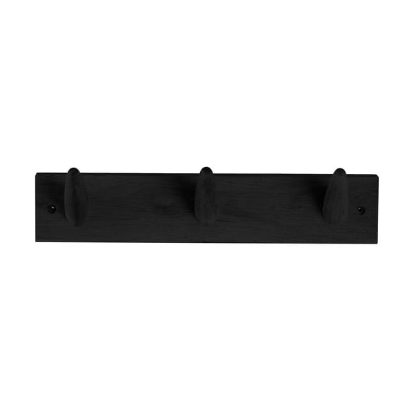 Črn obešalnik iz hrastovega lesa Canett Uno, širina 40 cm