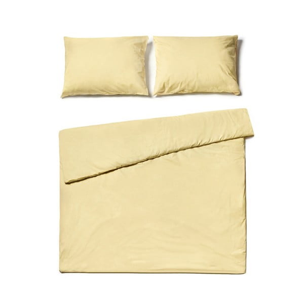 Vanilijevo rumeno bombažna posteljnina Le Bonom, 200 x 220 cm