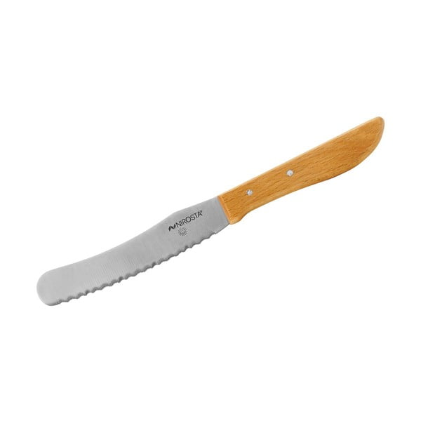 Jeklen nož za kruh in maslo z lesenim ročajem Nirosta Wood
