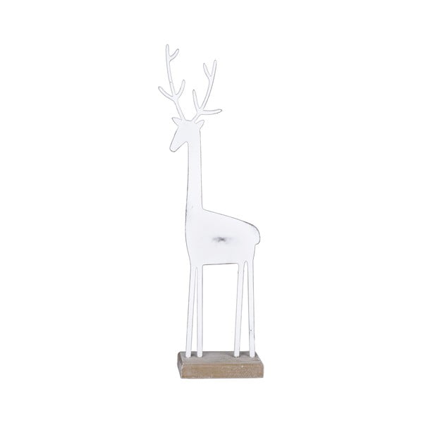 Beli dekorativni kipec s patino Ego Dekor Deer, višina 25,5 cm