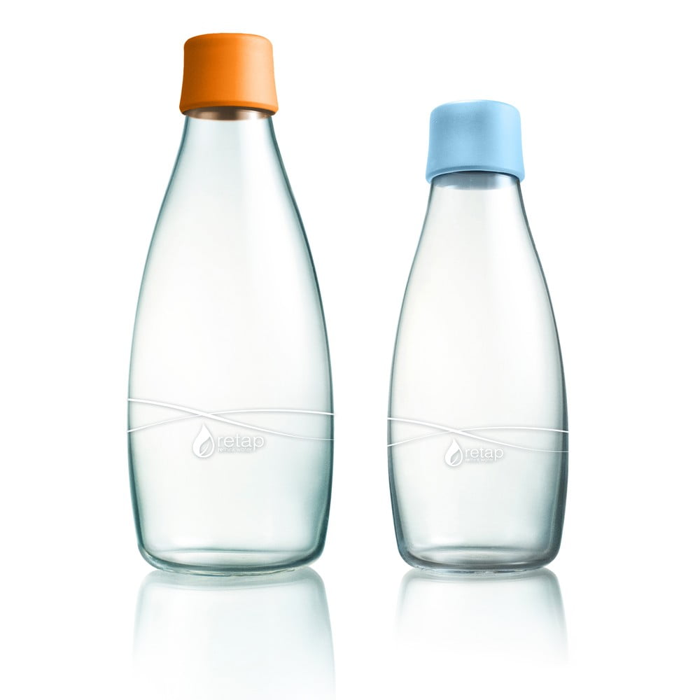 Komplet dveh steklenic ReTap - oranžna in modra