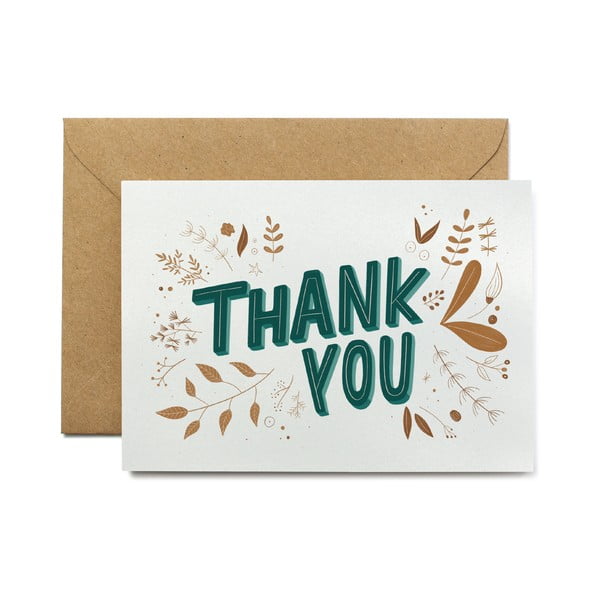 Zahvalna kartica iz recikliranega papirja z ovojnico Printintin Zahvala, format A6
