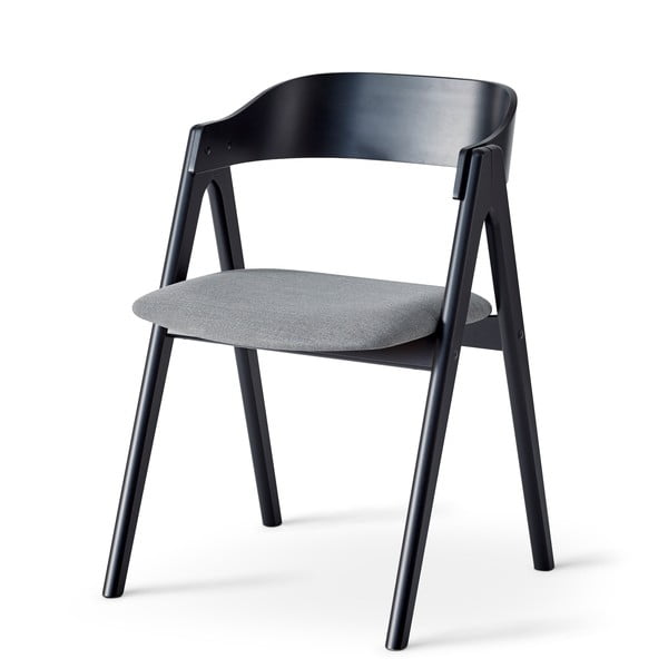 Jedilni stol iz črnega bukovega lesa s sivim sedežem Findahl by Hammel Mette