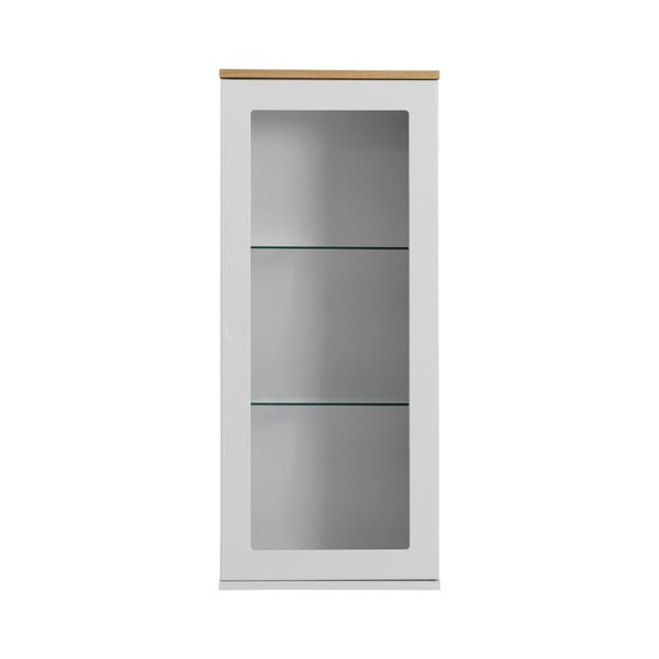 Bela vitrina z vrati in nogami iz hrastovega lesa Tenzo Dot, višina 95 cm