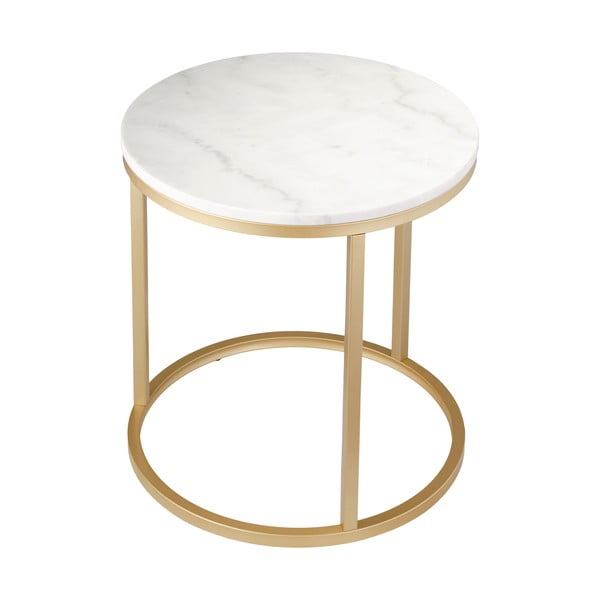 Marmorna mizica z medeninasto konstrukcijo RGE Accent, ⌀ 50 cm