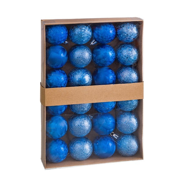 Komplet 24 božičnih okraskov v modri barvi Unimasa Aguas, ø 4 cm