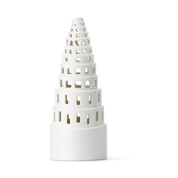 Beli keramični božični svečnik Kähler Design Lighthouse, ø 9 cm
