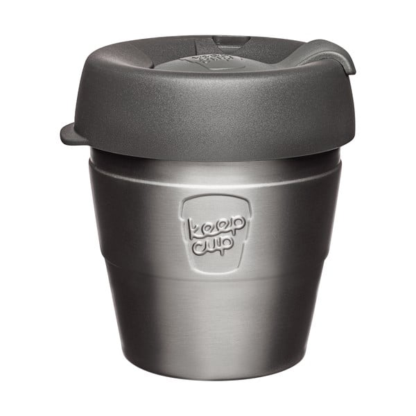 Siva potovalna skodelica s pokrovom KeepCup Nitro Thermal, 177 ml