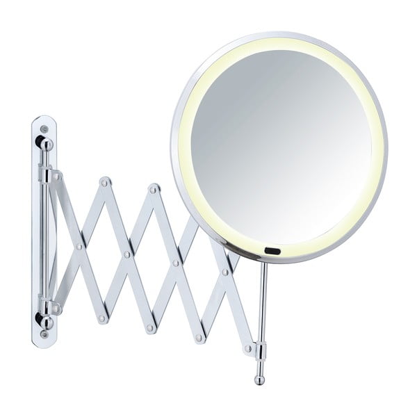 Stensko kozmetično ogledalo z LED osvetlitvijo in teleskopskim držalom Wenko Barona