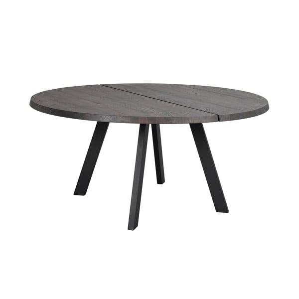 Temno rjava hrastova okrogla jedilna miza Rowico Freddie, ø 160 cm