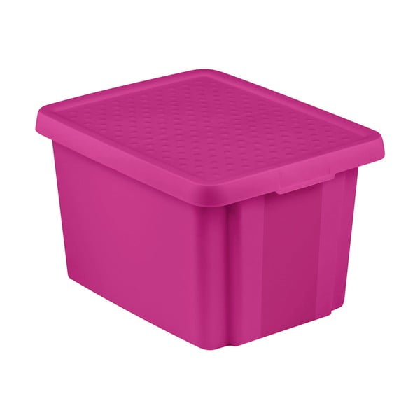 Vijolična škatla za shranjevanje s pokrovom Curver Essentials, 26 l