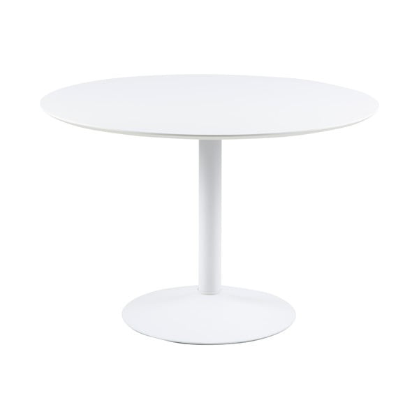 Bela okrogla jedilna miza Actona Ibiza, ⌀ 110 cm